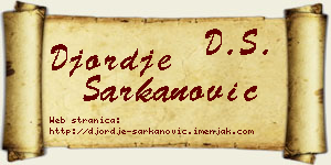 Đorđe Šarkanović vizit kartica